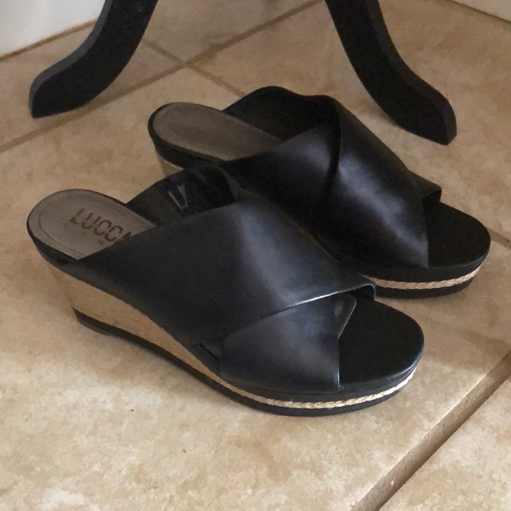 Sz 10 Black Wedge Sliders